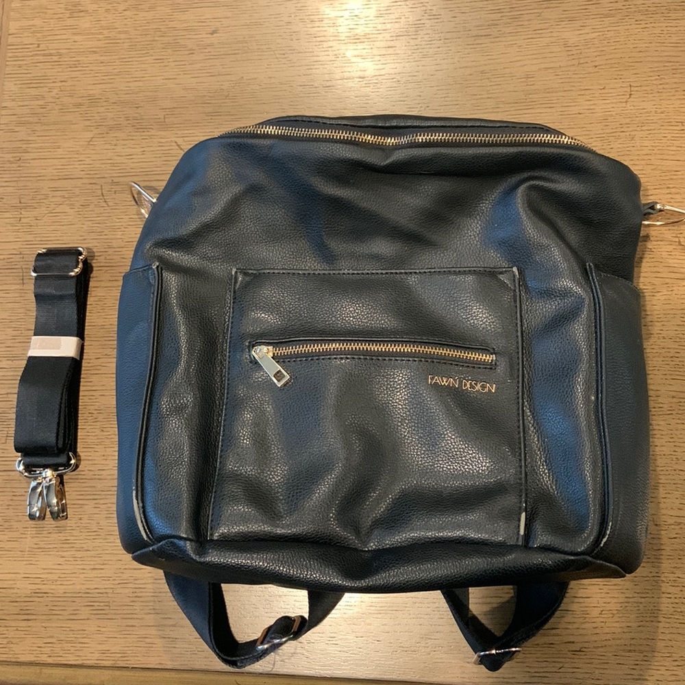 Fawn Design Leather Diaper Bag